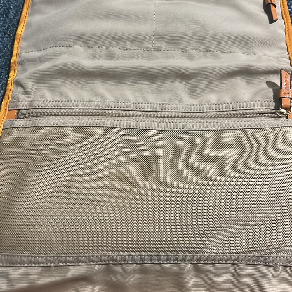 Coach Orange travel, toiletries vacation cosmetic Bag vintage yellow, rare big C - Picture 5 of 13